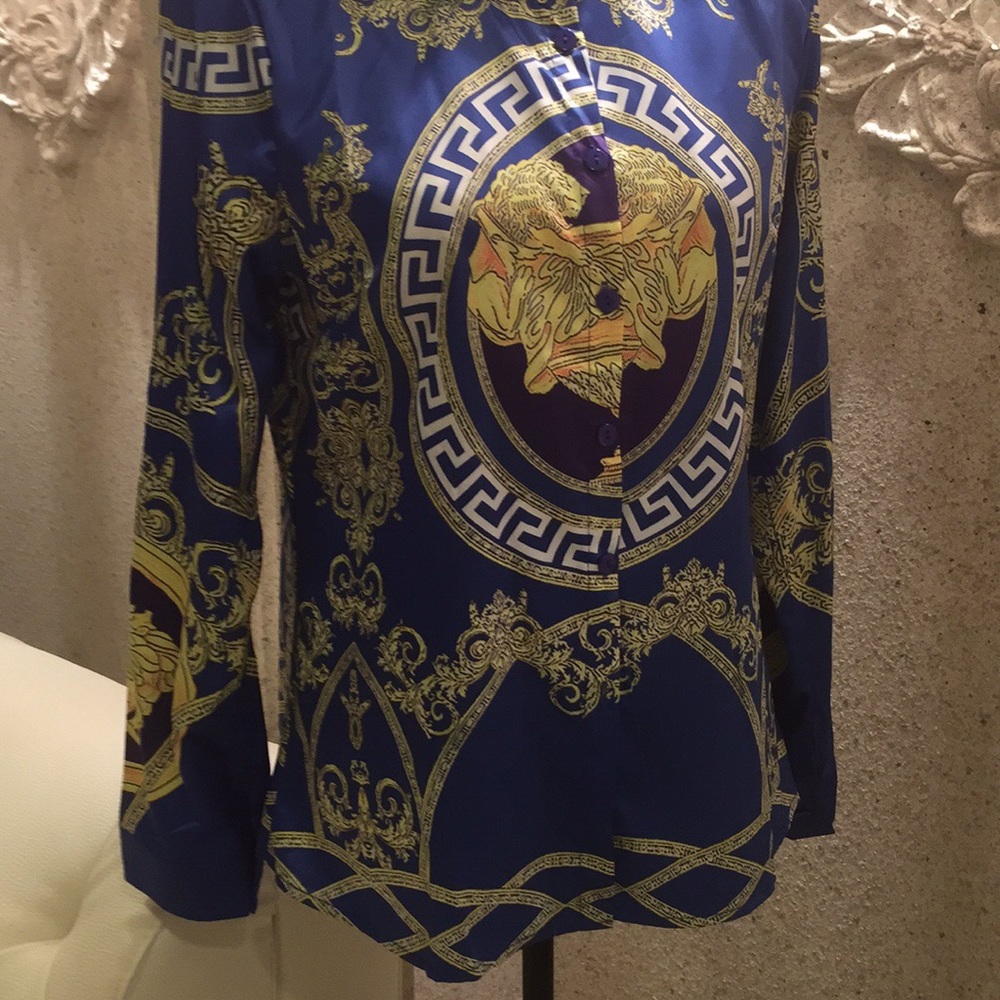 Brand New Medusa style silk blouse.